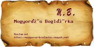 Mogyorós Boglárka névjegykártya
