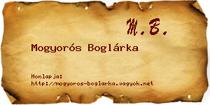 Mogyorós Boglárka névjegykártya